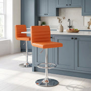 Chaise de Bar Faux Cuir Chrome - Mint Orange 