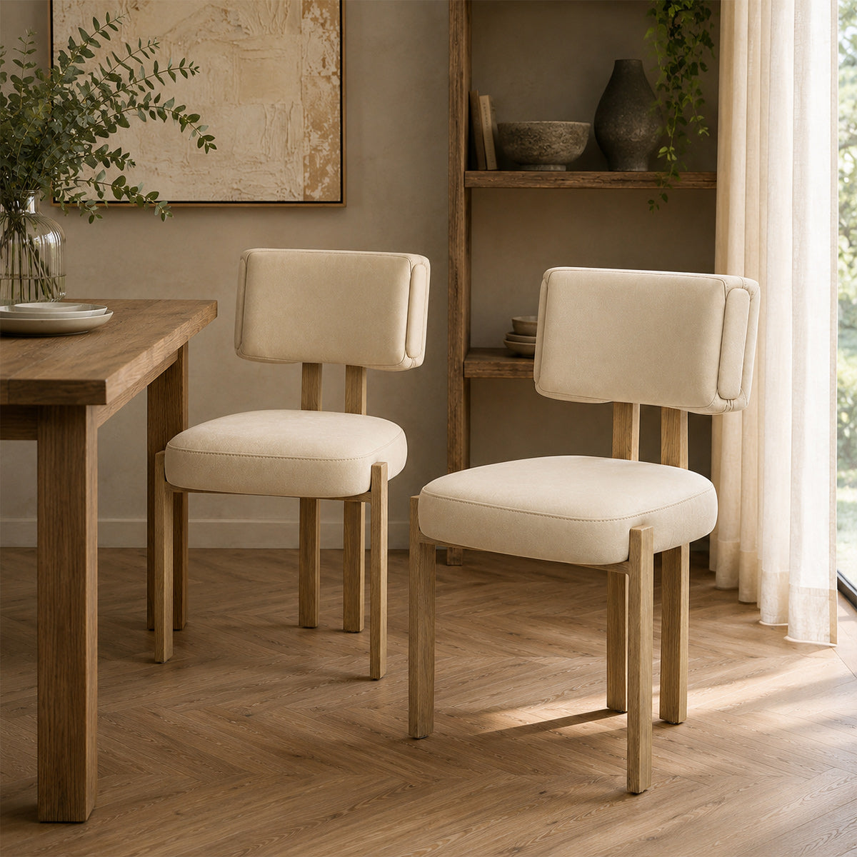 Chaise Métal Faux Cuir - Mira Crème