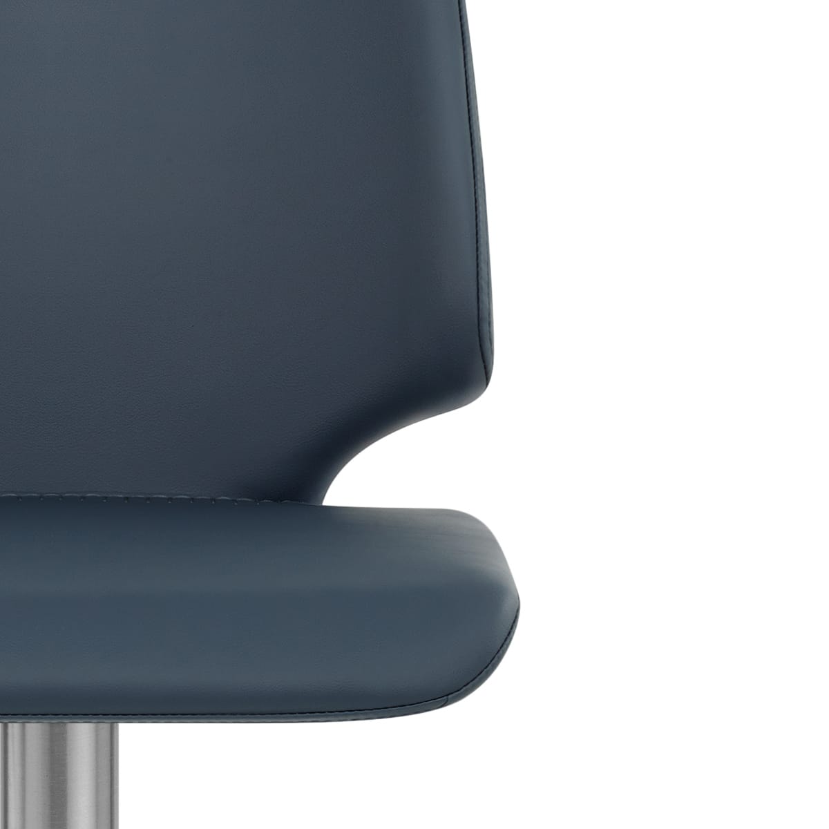 Mode Brushed Steel Stool Navy Blue