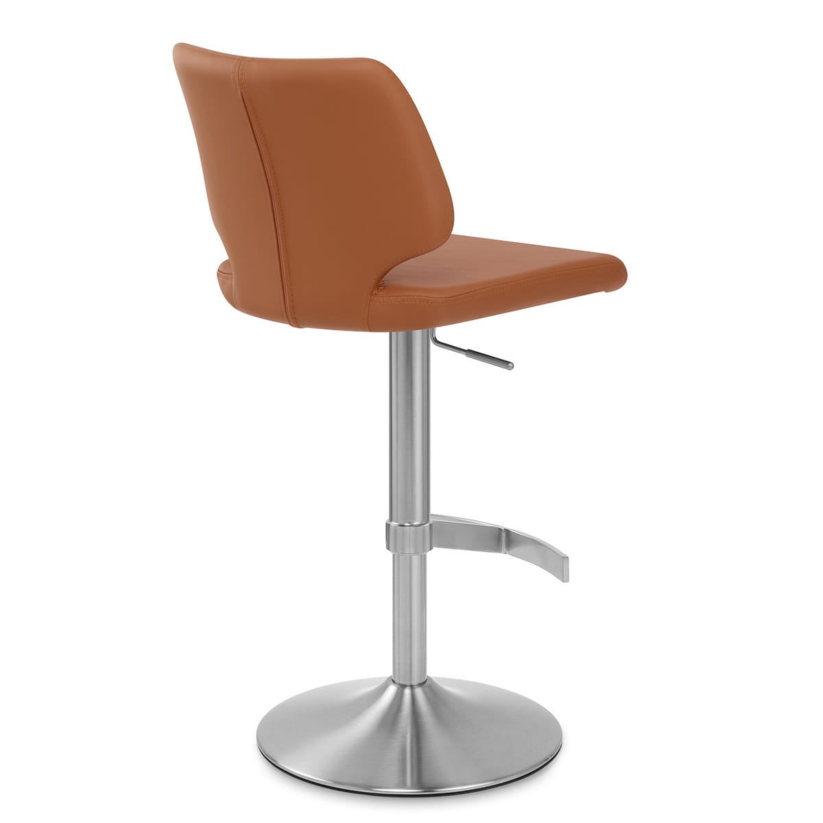 Mode Brushed Steel Stool  Dark Tan