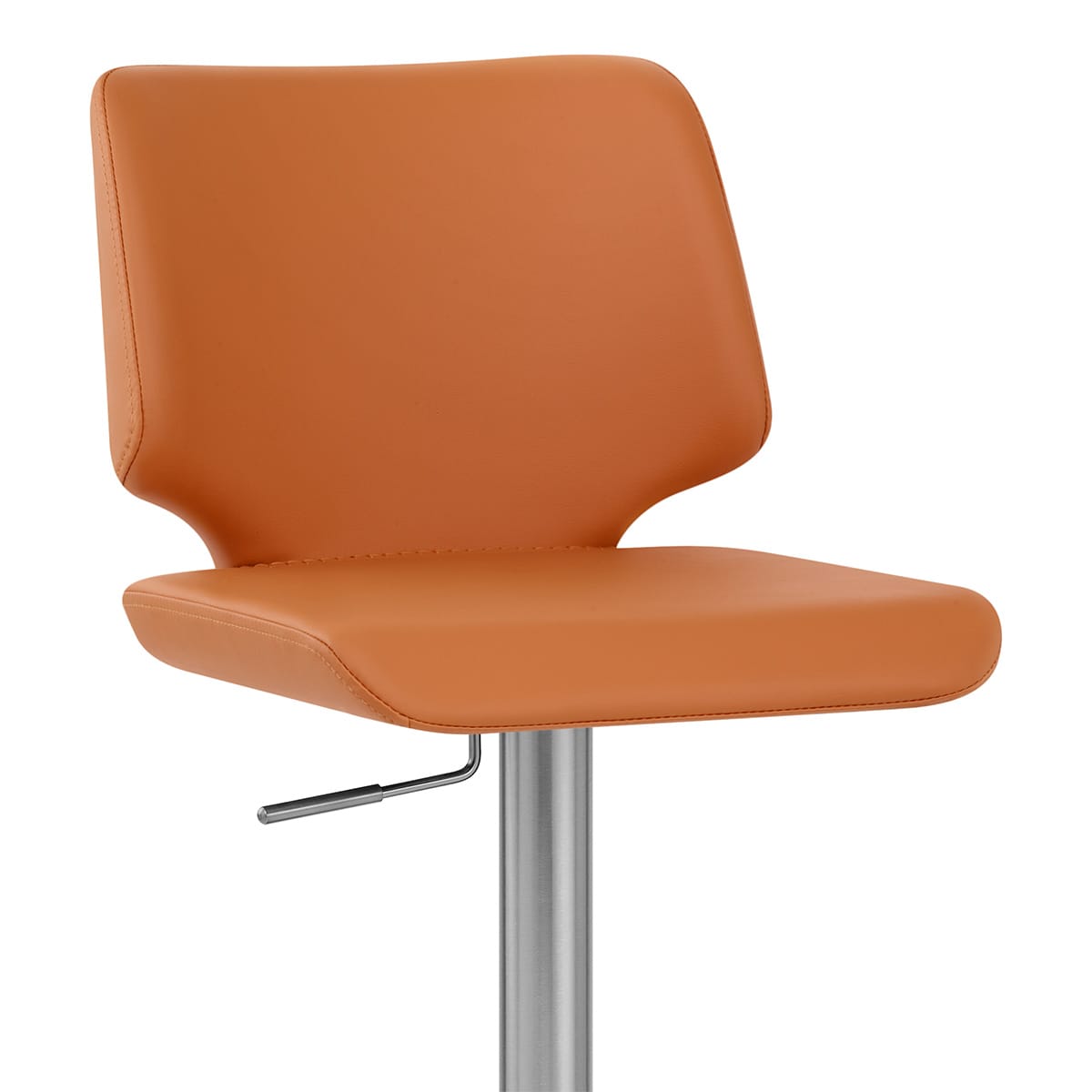 Mode Brushed Steel Stool Burnt Orange