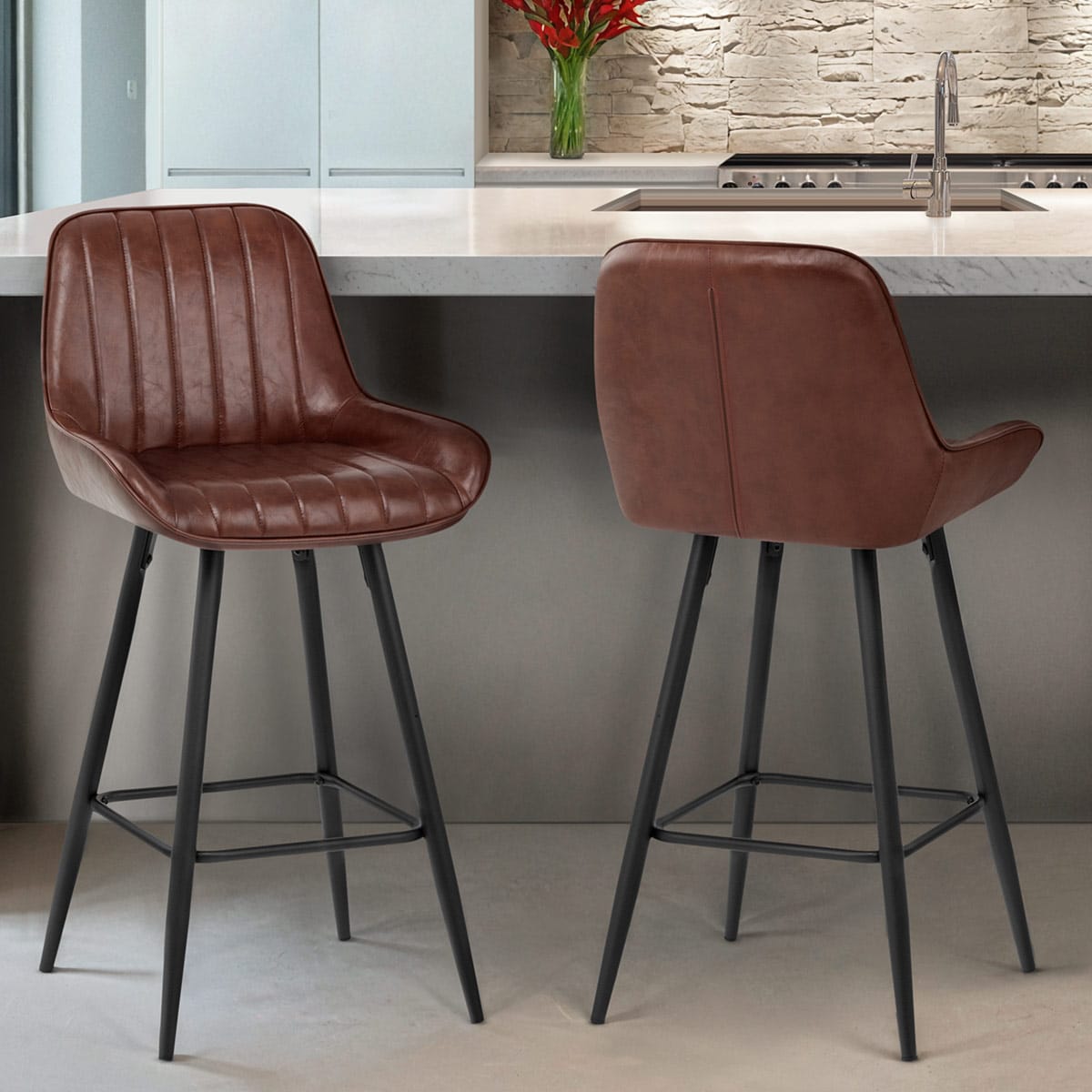 Mustang Bar Stool Antique Brown