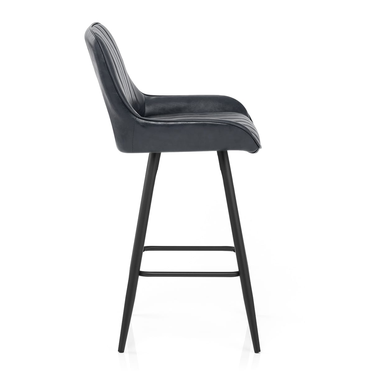 Tabouret Faux Cuir - Mustang Bleu Foncé