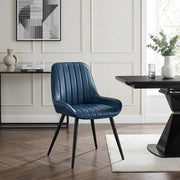 Chaise Faux Cuir - Mustang Bleu 