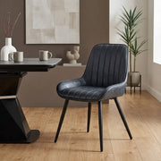 Chaise Faux Cuir - Mustang Gris Foncé 