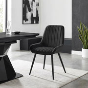 Chaise Velours - Mustang Noir 