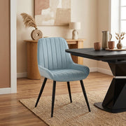 Chaise Velours - Mustang Bleu 