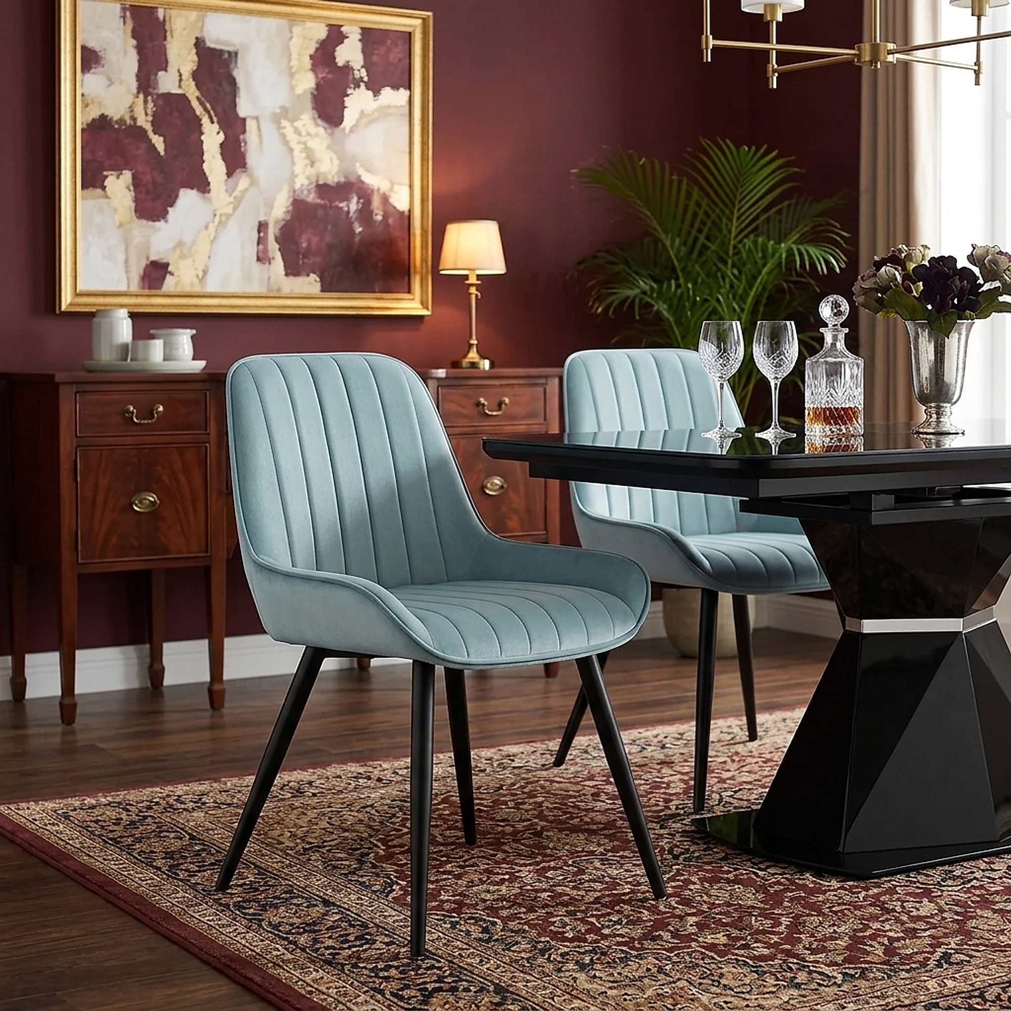 Chaise Velours - Mustang Vert 