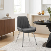 Chaise Chrome Faux Cuir - Mustang Gris Foncé 