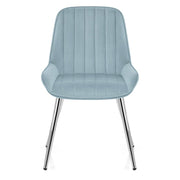 Mustang Chrome Chair Sky Blue Velvet