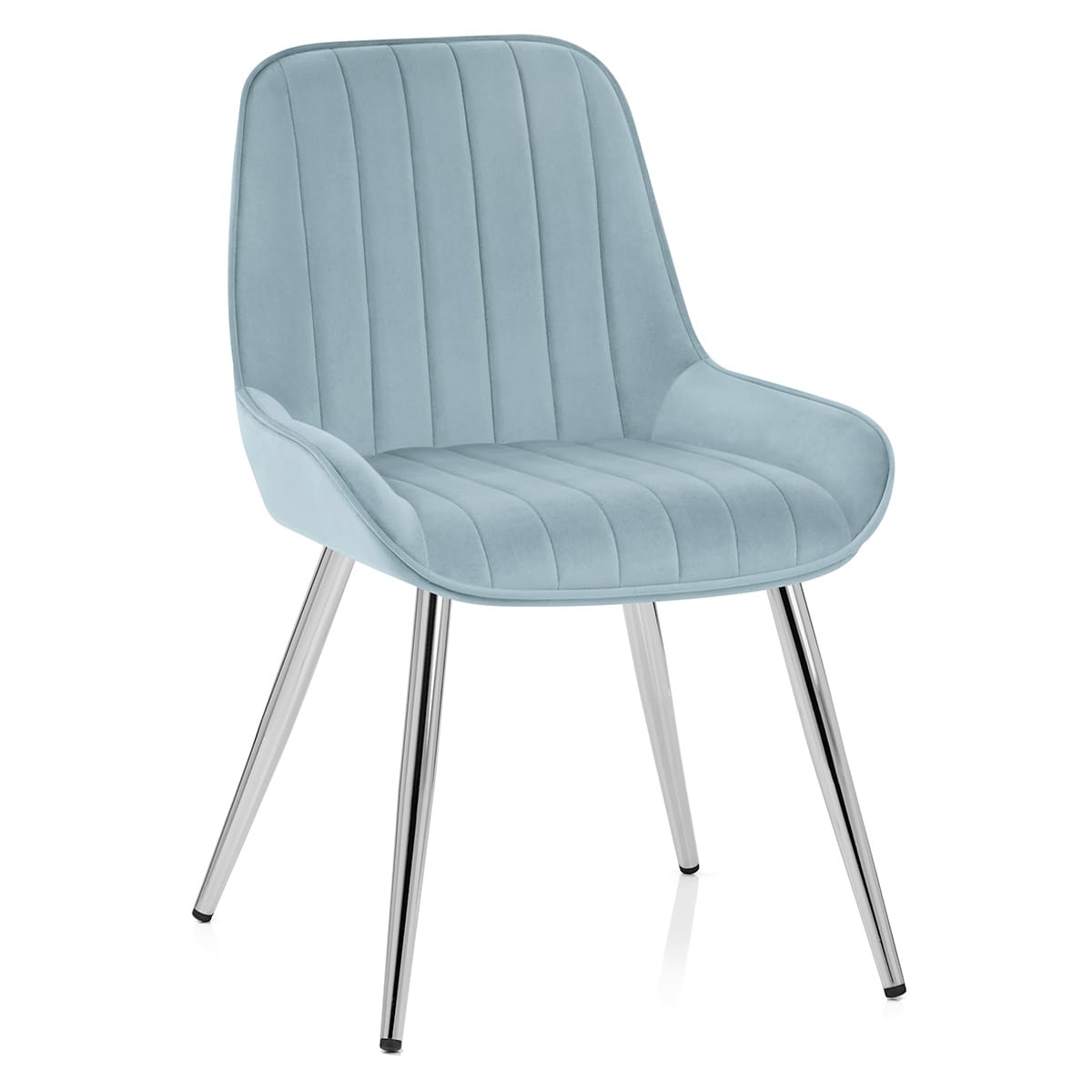 Mustang Chrome Chair Sky Blue Velvet