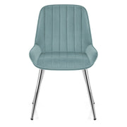 Mustang Chrome Chair Teal Velvet