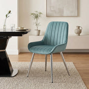 Chaise Chrome Velours - Mustang Vert 