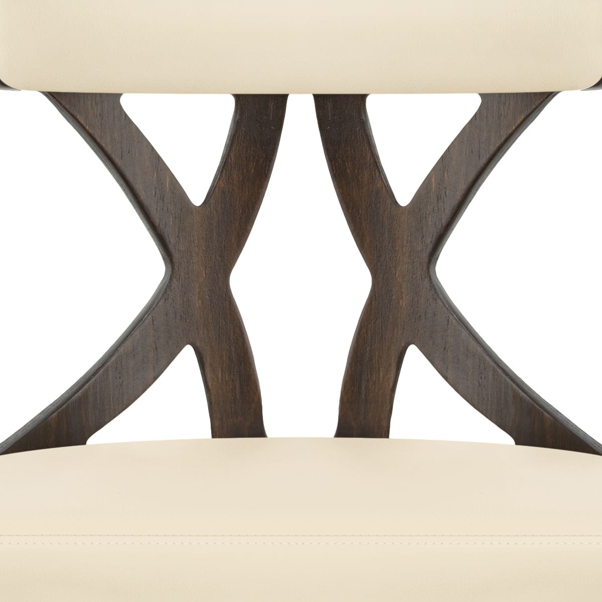 Tabouret de Bar Faux Cuir Bois - Nash Crème