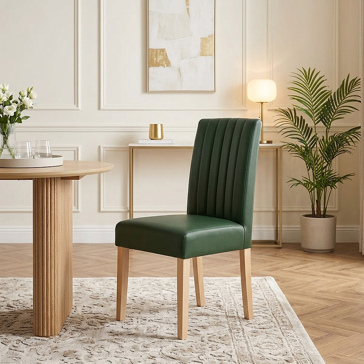 Chaise Cuir Véritable - Newbury Vert 