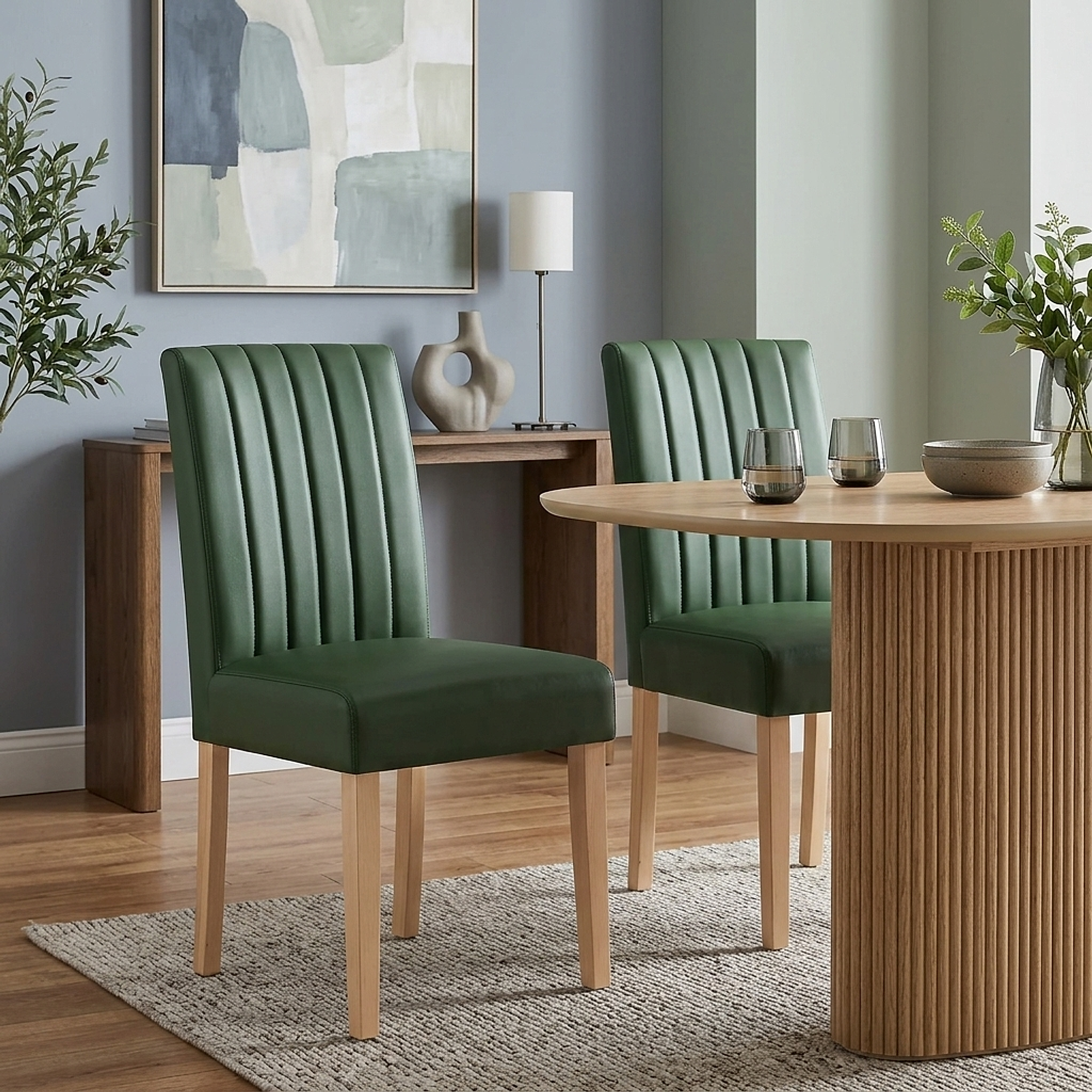 Chaise Cuir Véritable - Newbury Vert 