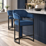 Niagara Bar Stool Blue Velvet