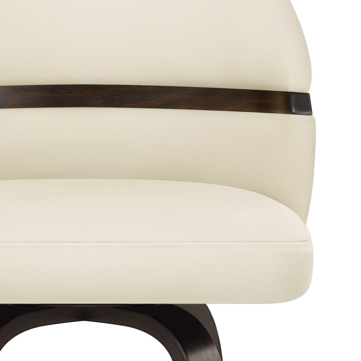 Tabouret Chêne Cuir Veritable - Odessa Crème