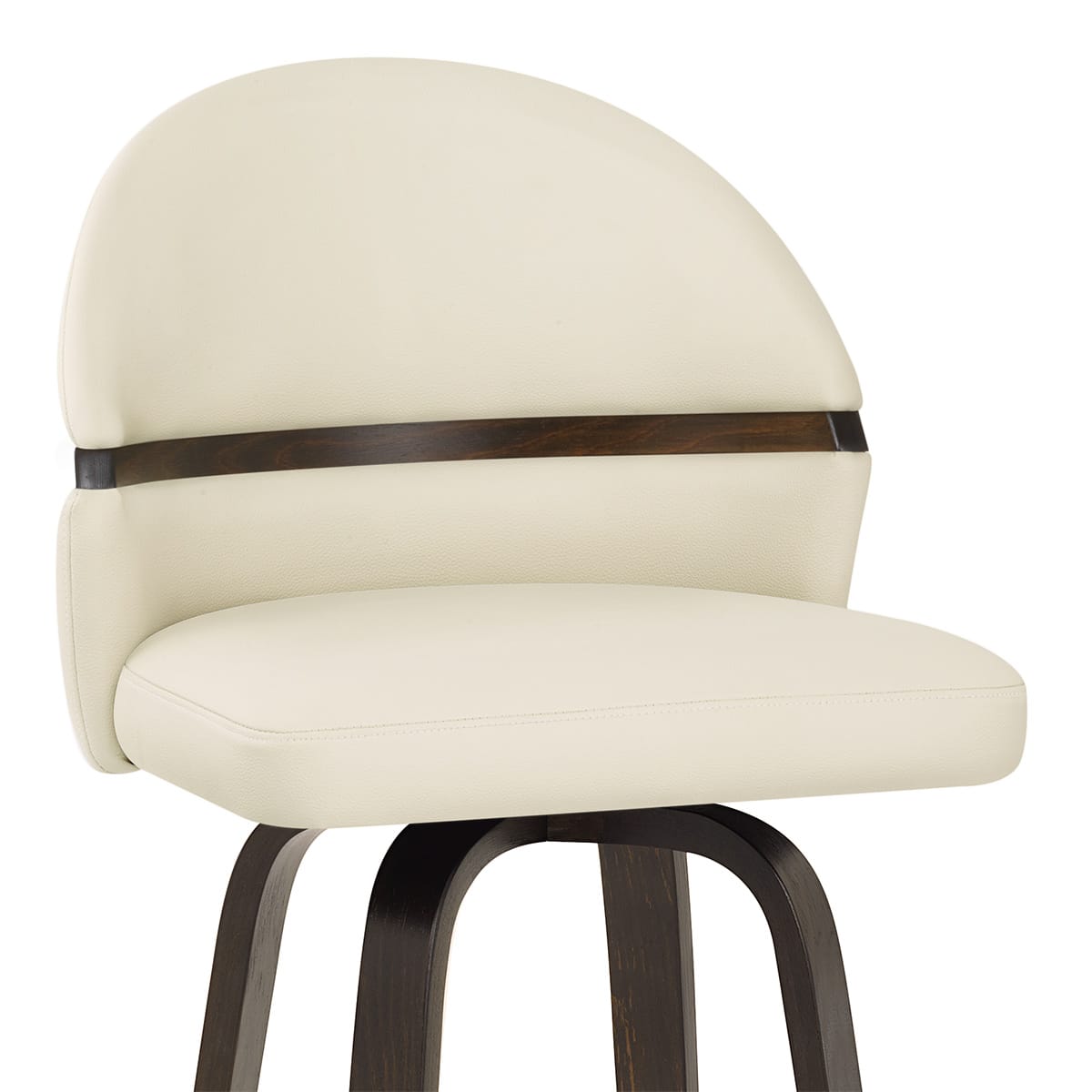 Tabouret Chêne Cuir Veritable - Odessa Crème