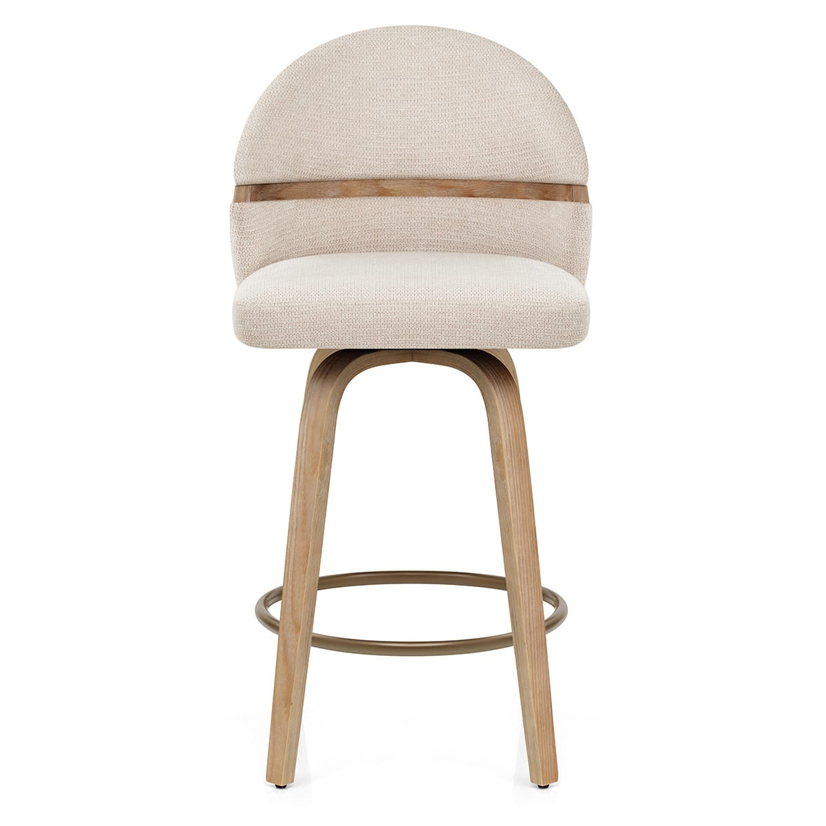 Tabouret Chêne Tissu - Odessa Crème 