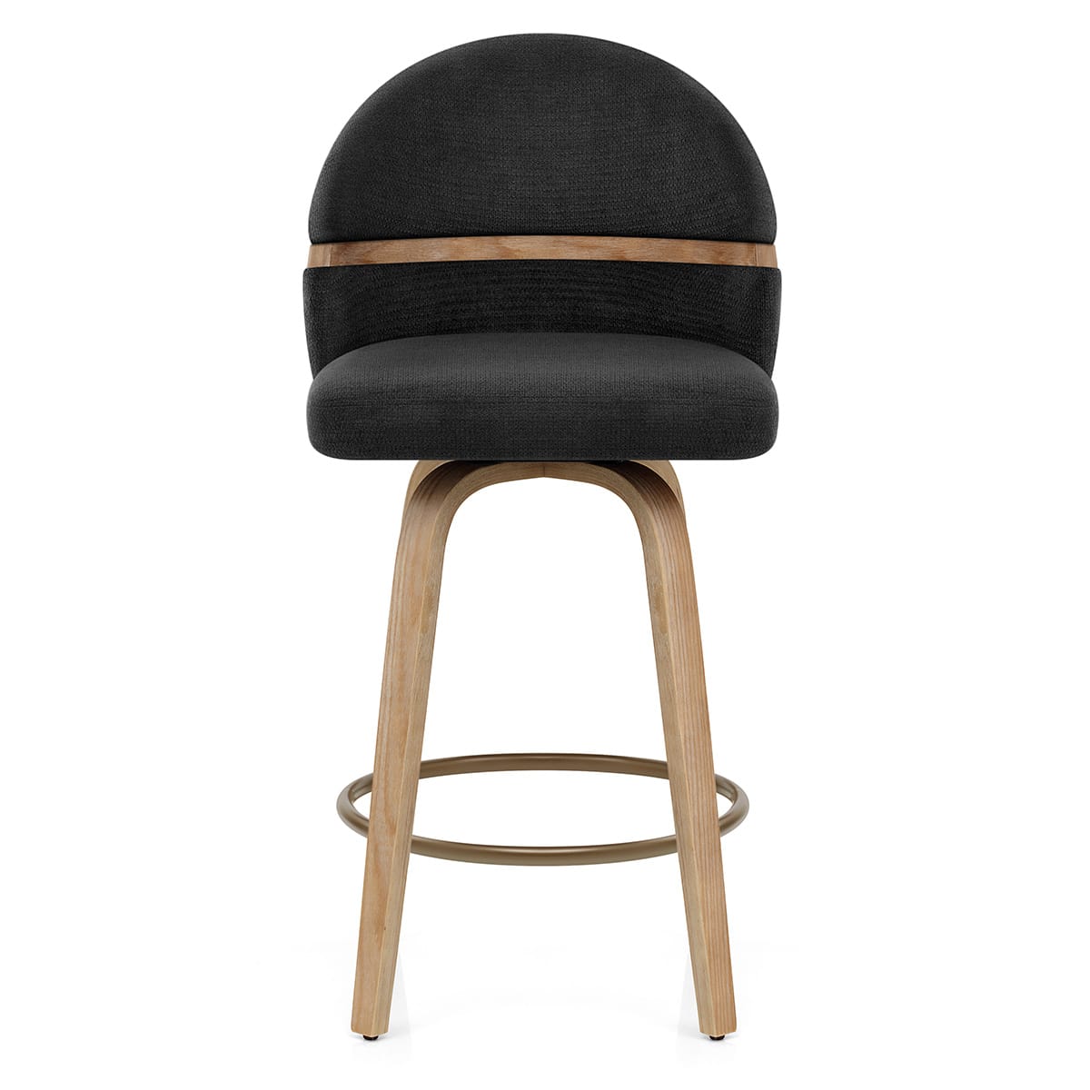 Tabouret Chêne Tissu - Odessa Noir 