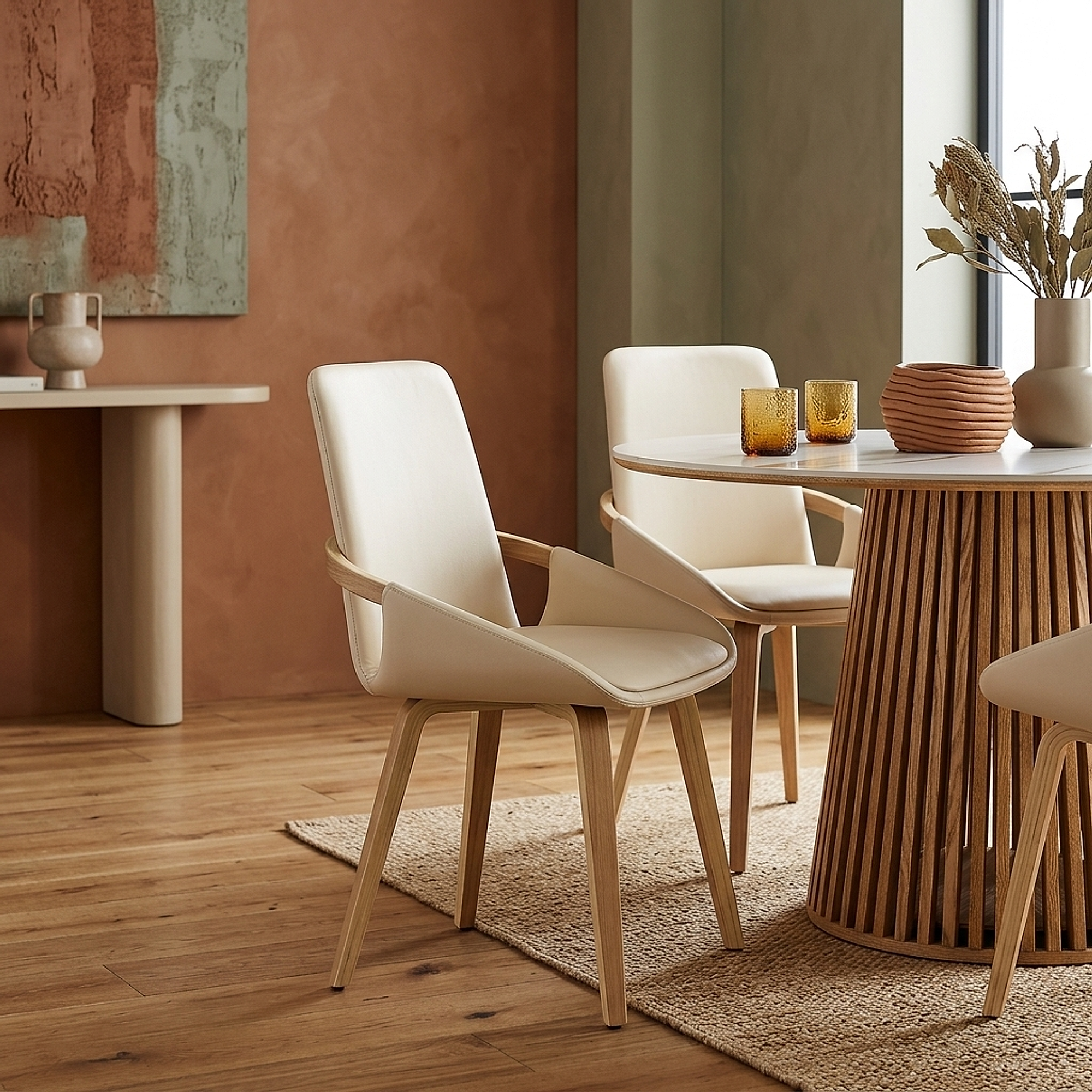 Chaise Faux Cuir - Ohio Crème 