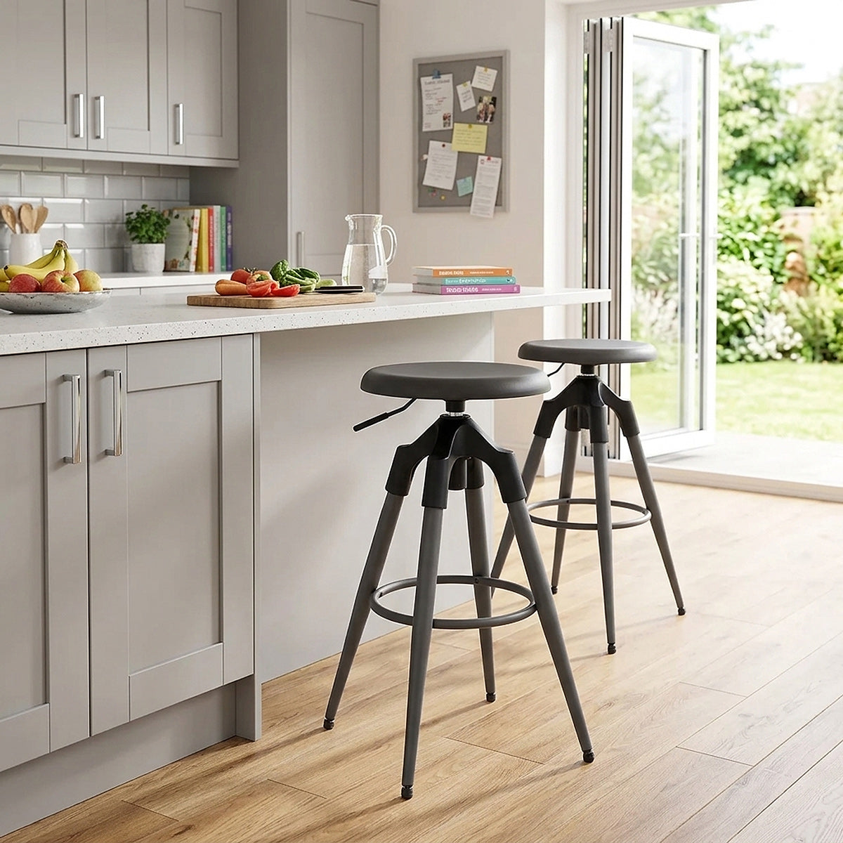 Tabouret de Bar Métal - Onyx Gris 