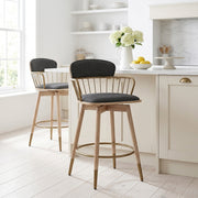 Tabouret Tissu Bois - Opera Noir 