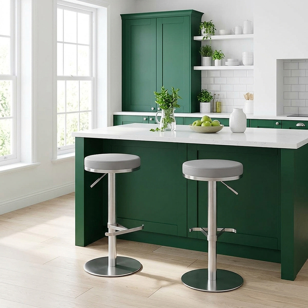 Oracle Brushed Steel Stool Grey