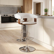Chaise de Bar Bois Chrome - Orlando Blanc 