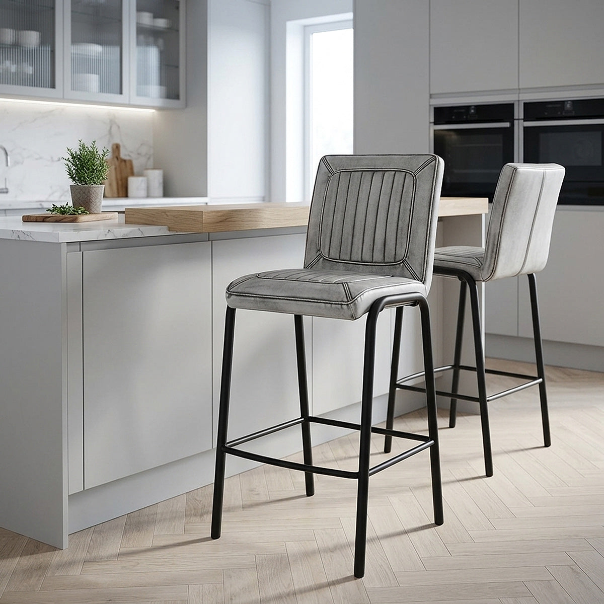 Tabouret de Bar Faux Cuir - Osprey Blanc 