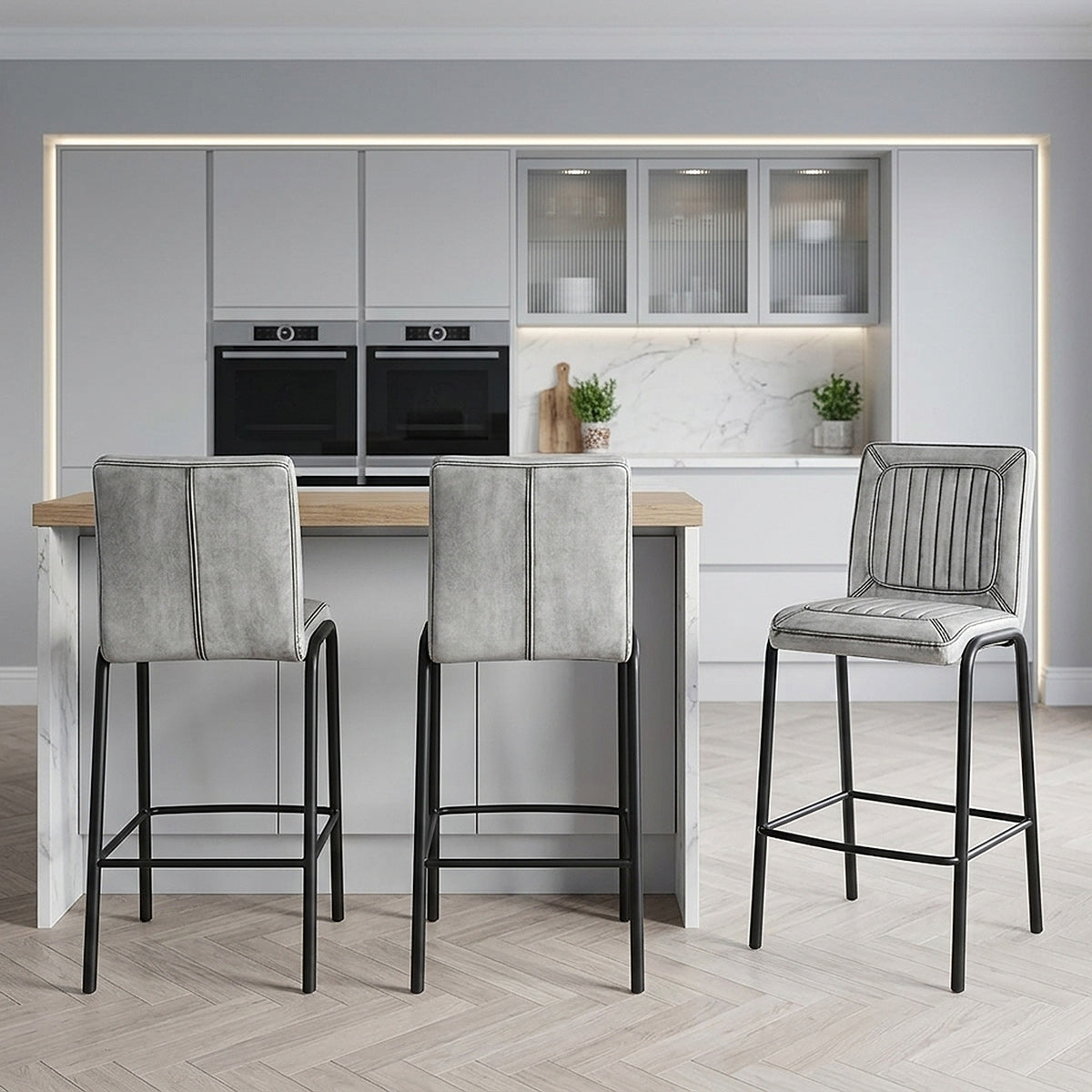 Tabouret de Bar Faux Cuir - Osprey Blanc 