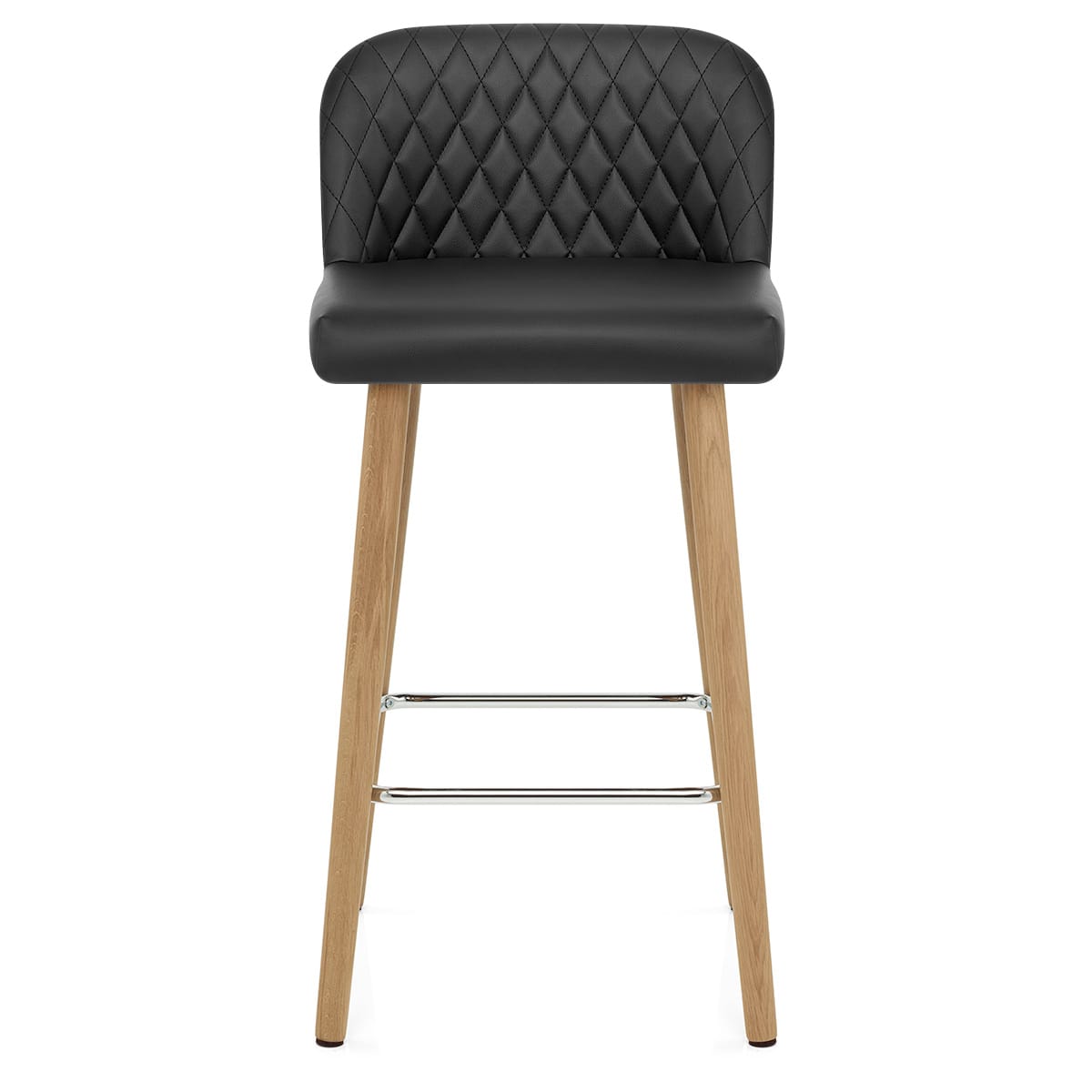 Tabouret de Bar Faux Cuir Bois - Pacific Noir