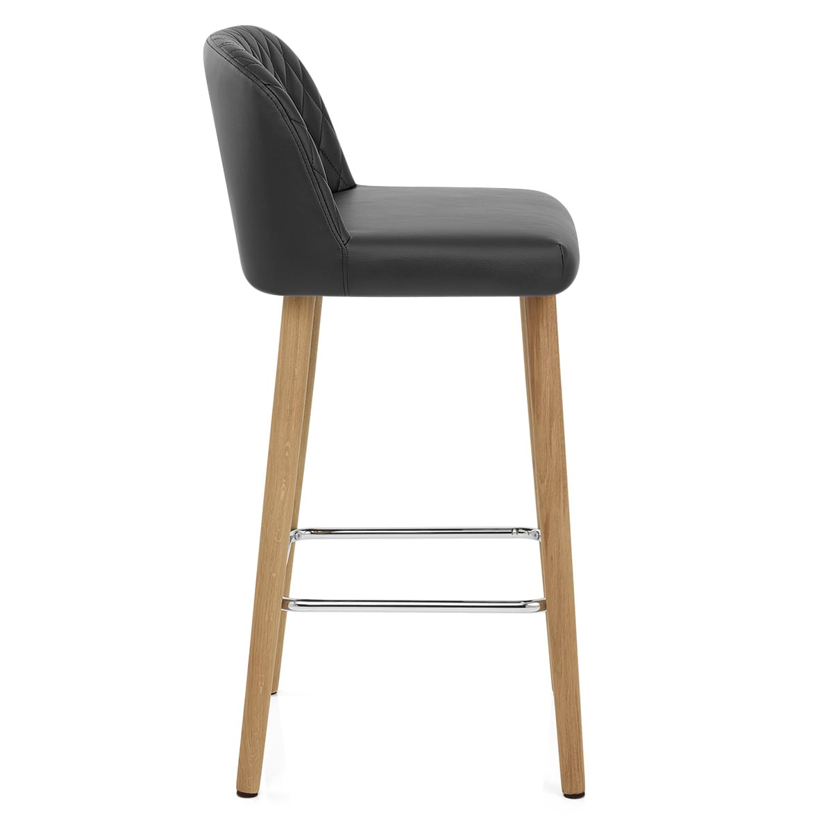 Tabouret de Bar Faux Cuir Bois - Pacific Noir