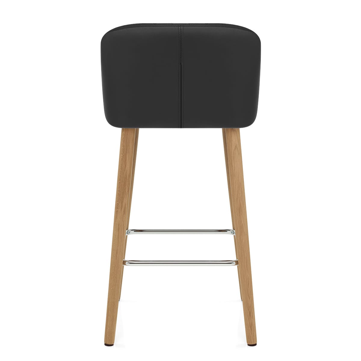 Tabouret de Bar Faux Cuir Bois - Pacific Noir
