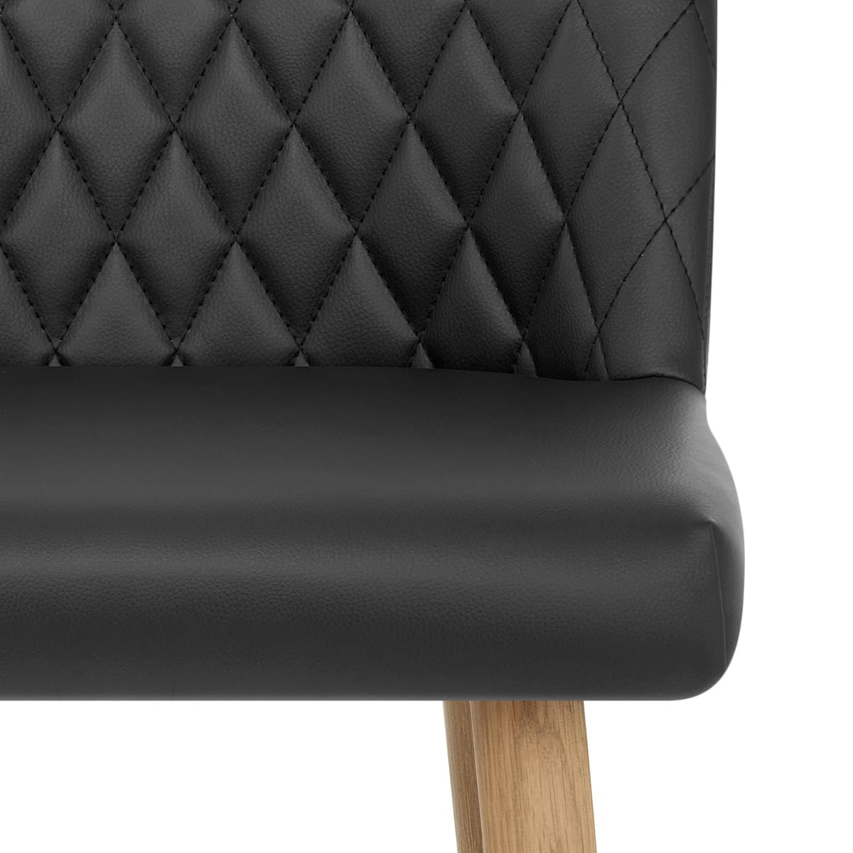 Tabouret de Bar Faux Cuir Bois - Pacific Noir