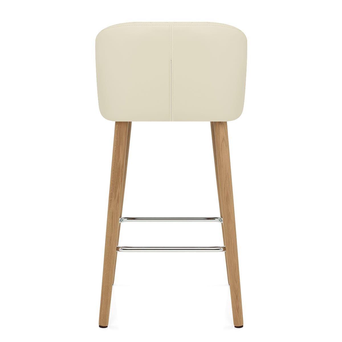 Tabouret de Bar Faux Cuir Bois - Pacific Crème