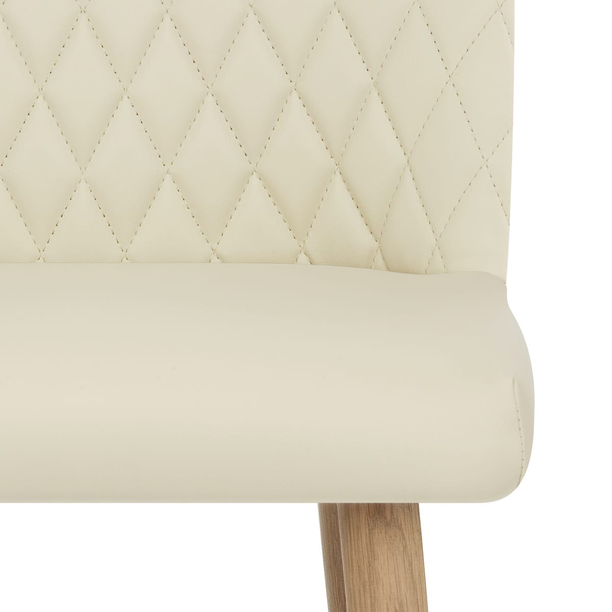 Tabouret de Bar Faux Cuir Bois - Pacific Crème