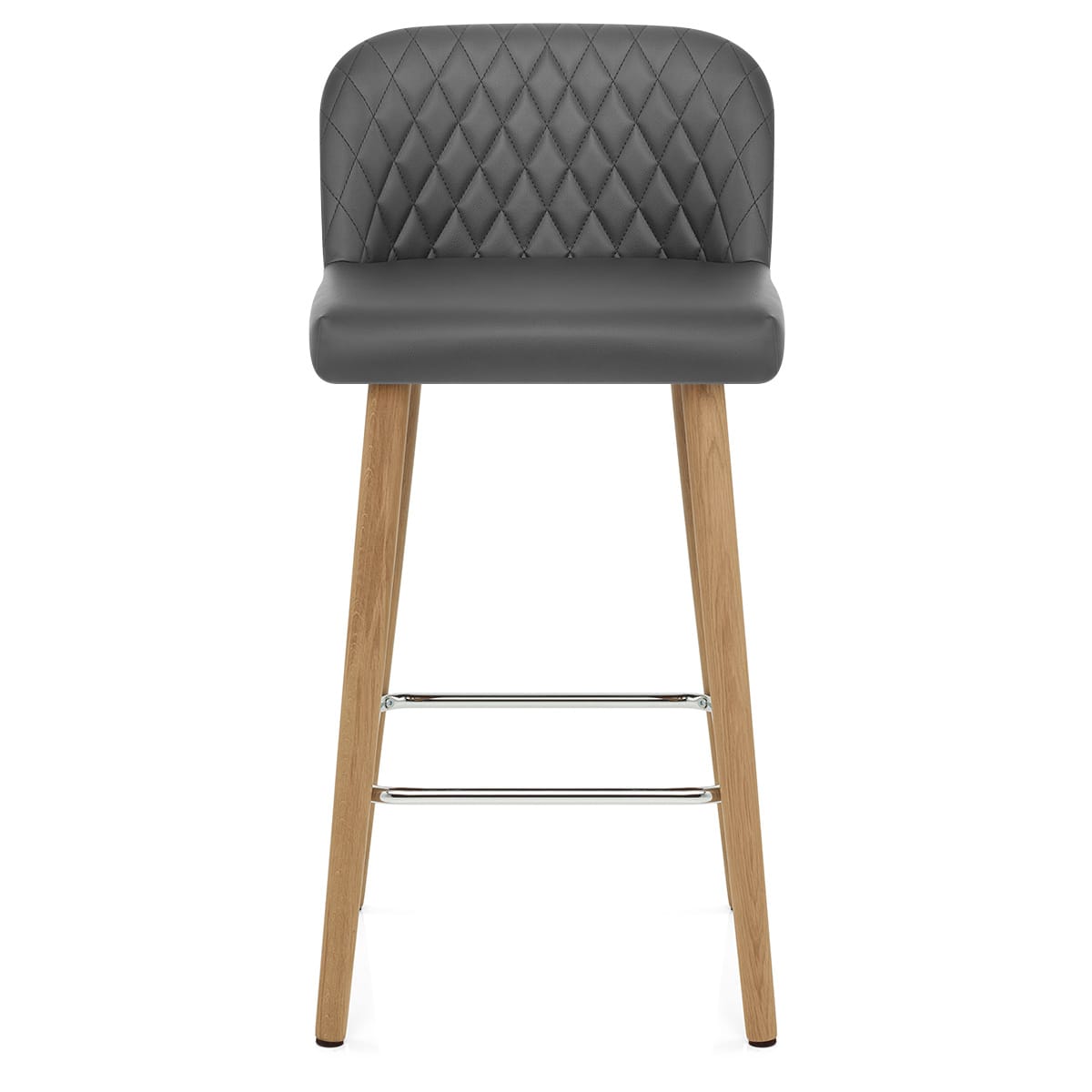 Tabouret de Bar Faux Cuir Bois - Pacific Gris