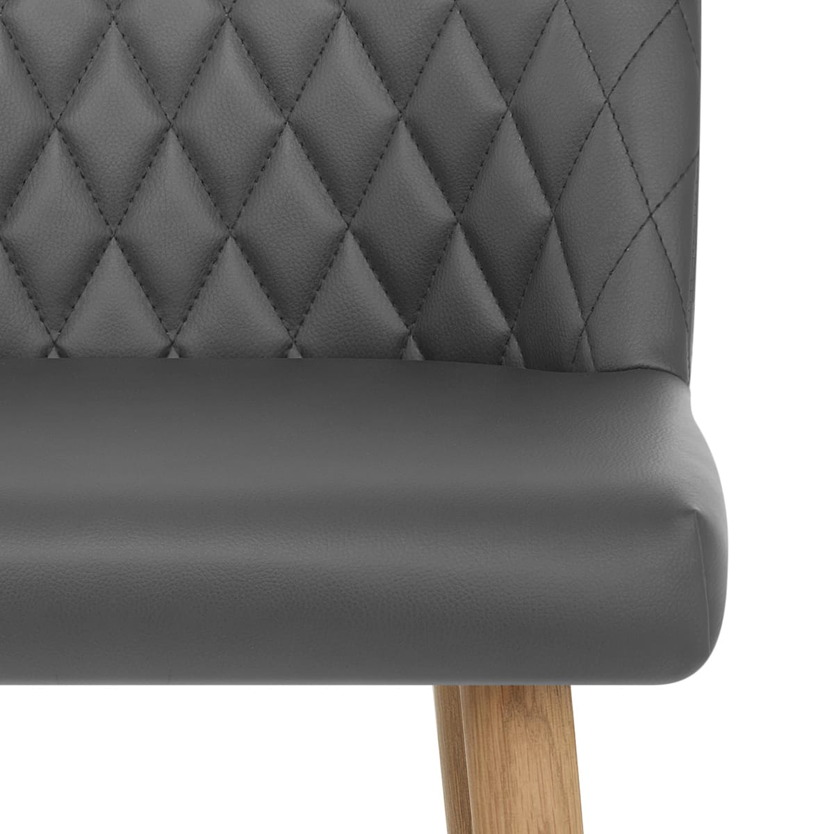 Tabouret de Bar Faux Cuir Bois - Pacific Gris