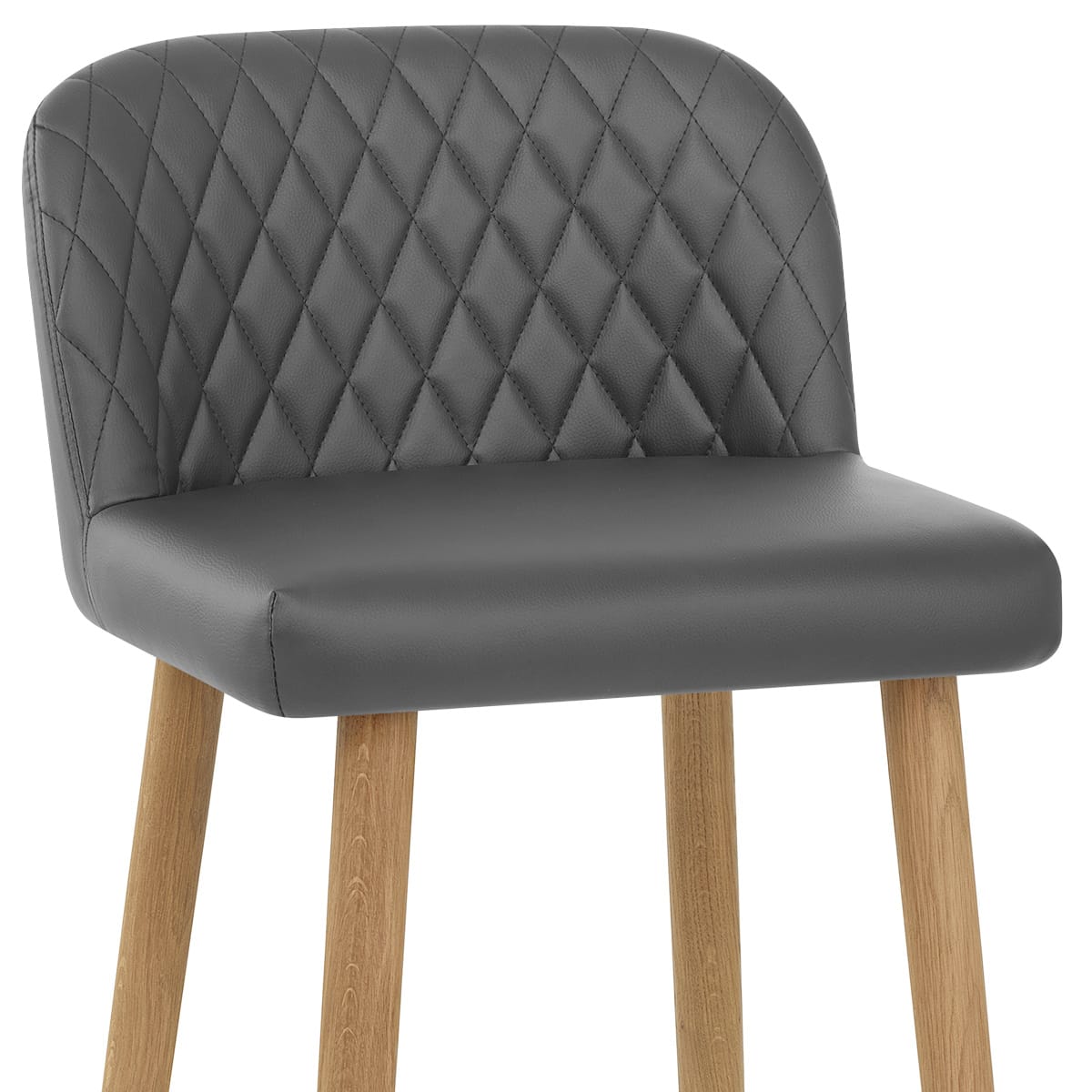 Tabouret de Bar Faux Cuir Bois - Pacific Gris