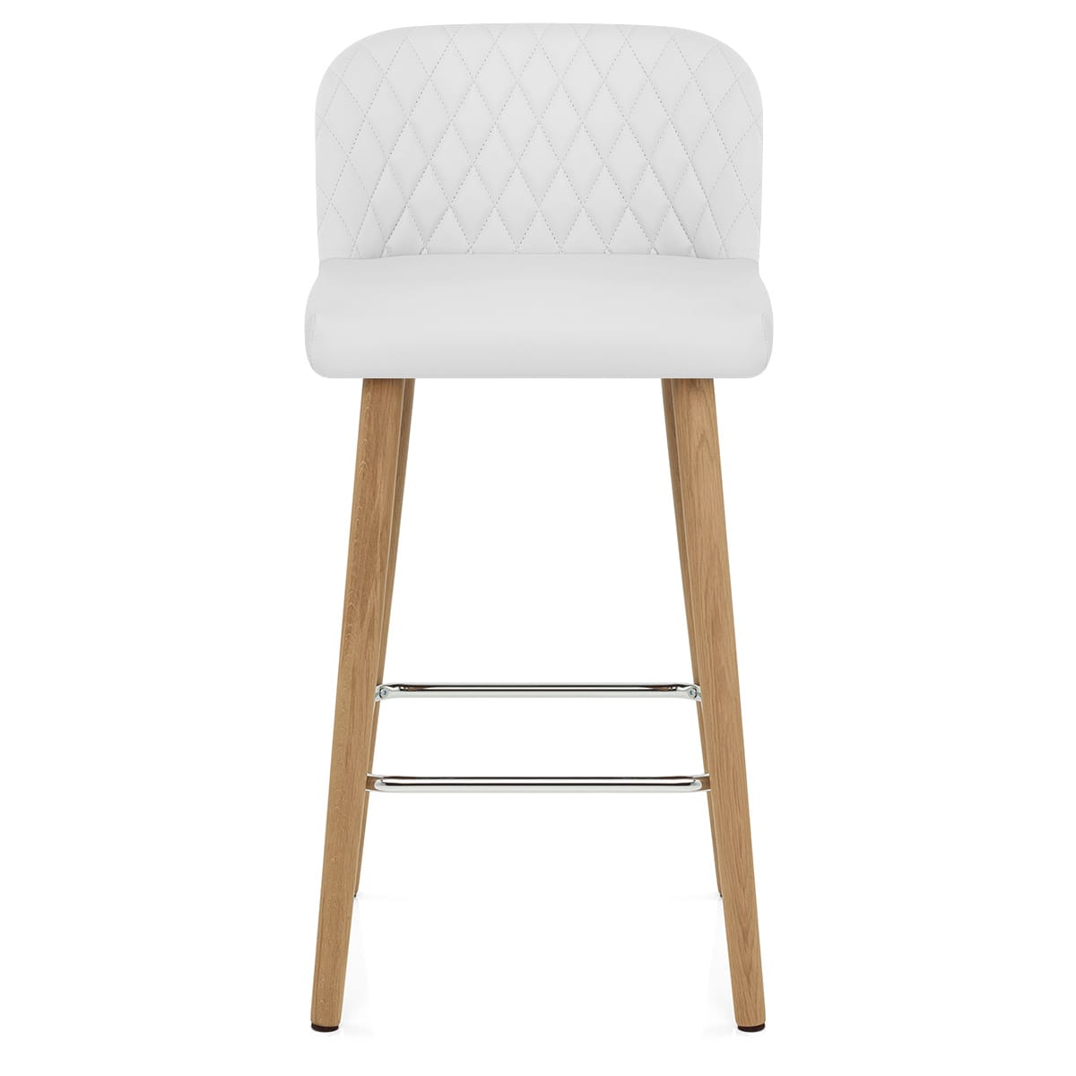Tabouret de Bar Faux Cuir Bois - Pacific Blanc