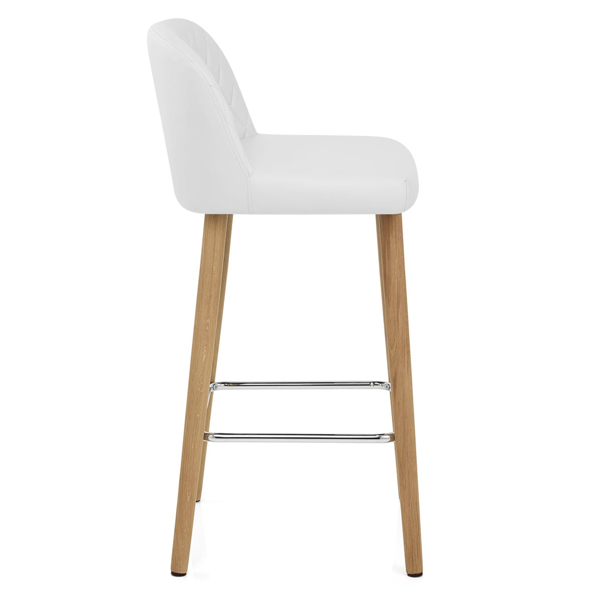 Tabouret de Bar Faux Cuir Bois - Pacific Blanc