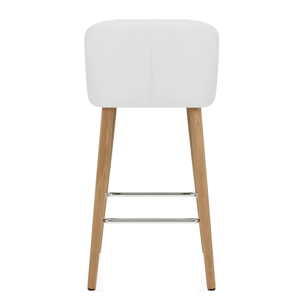 Tabouret de Bar Faux Cuir Bois - Pacific Blanc