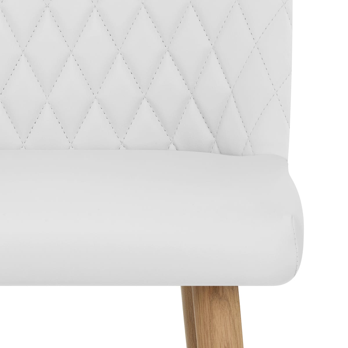 Tabouret de Bar Faux Cuir Bois - Pacific Blanc