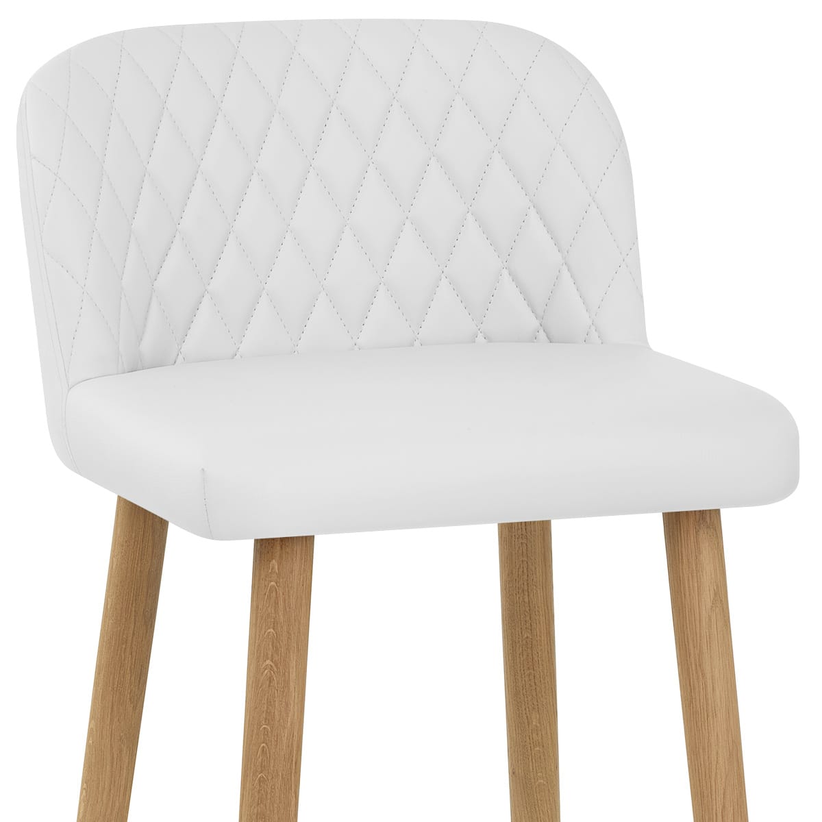 Tabouret de Bar Faux Cuir Bois - Pacific Blanc