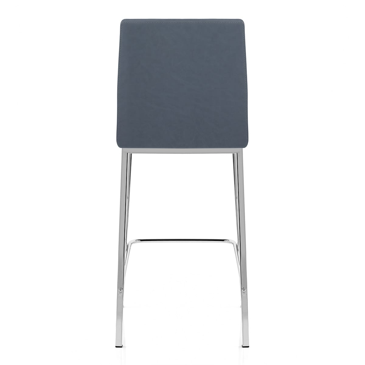 Tabouret Faux Cuir Chrome - Pacino Bleu Antique