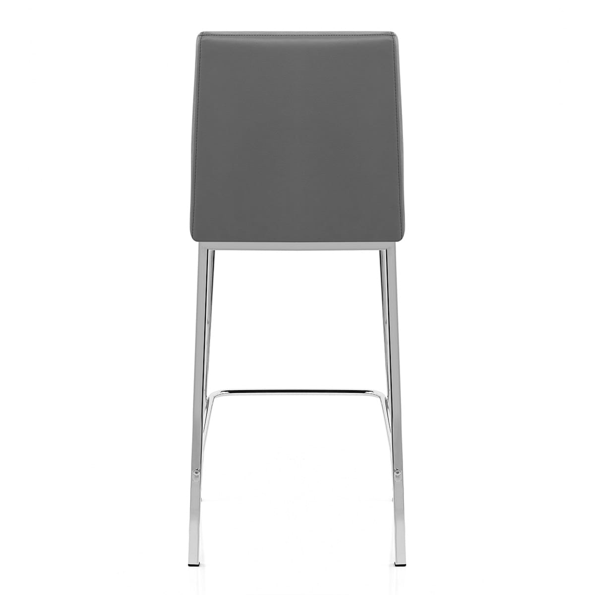 Tabouret Faux Cuir Chrome - Pacino Gris Foncé