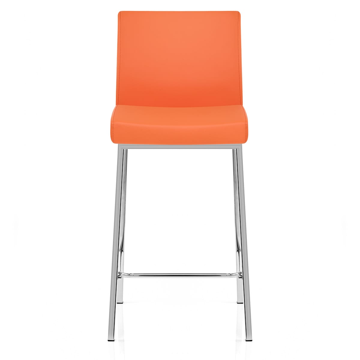 Tabouret Faux Cuir Chrome - Pacino Orange