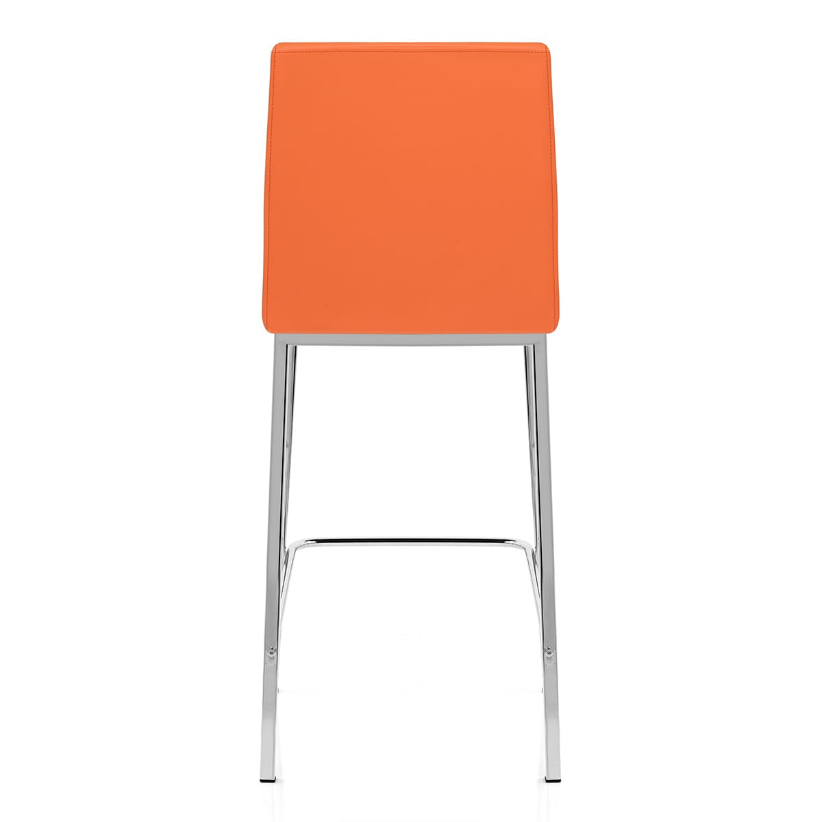 Tabouret Faux Cuir Chrome - Pacino Orange